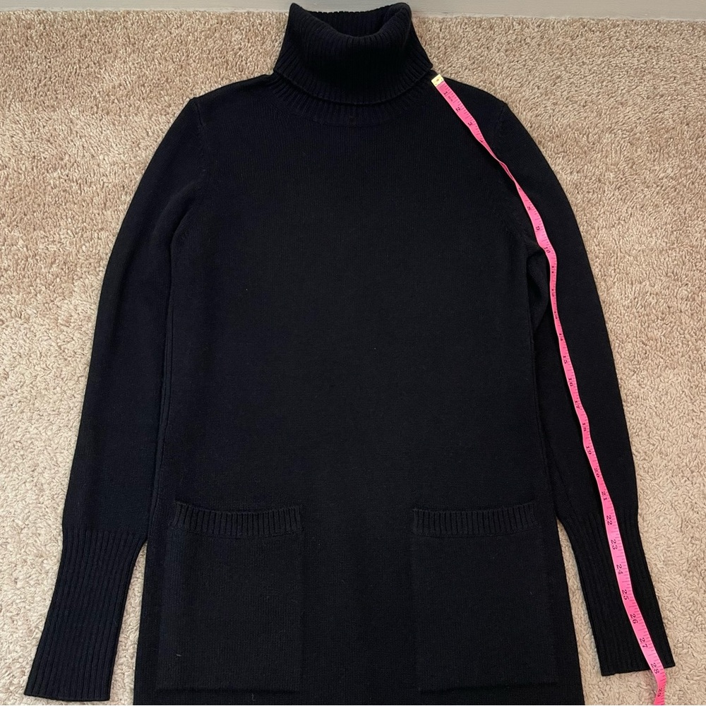 Athleta 2023 Alpine Size XS Turtleneck Long Sleeve Knit Sweater Dress in Black - Picture 15 of 16